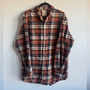RedHead Men's Brown and Blue Plaid Button Down Shirt